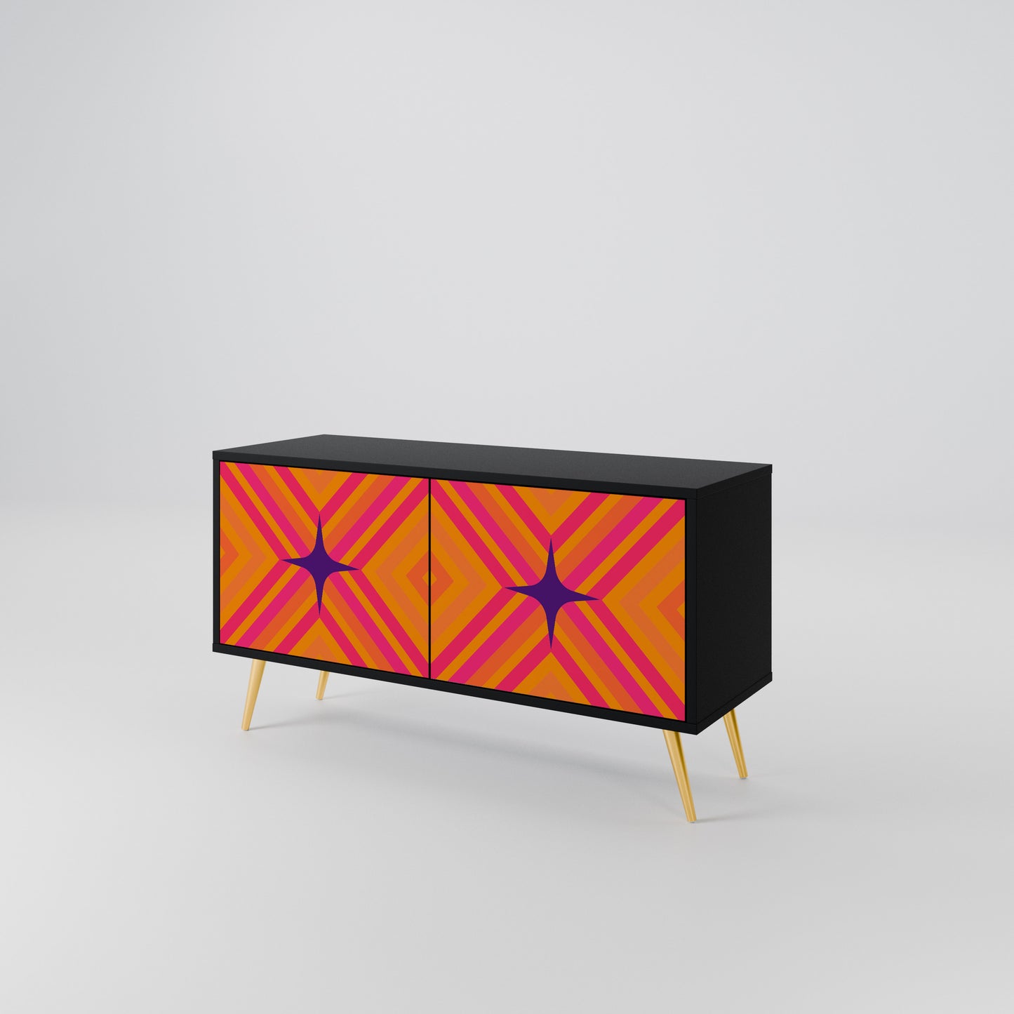 GEOMETRIC BRILLIANCE Compact 2-Door TV Cabinet