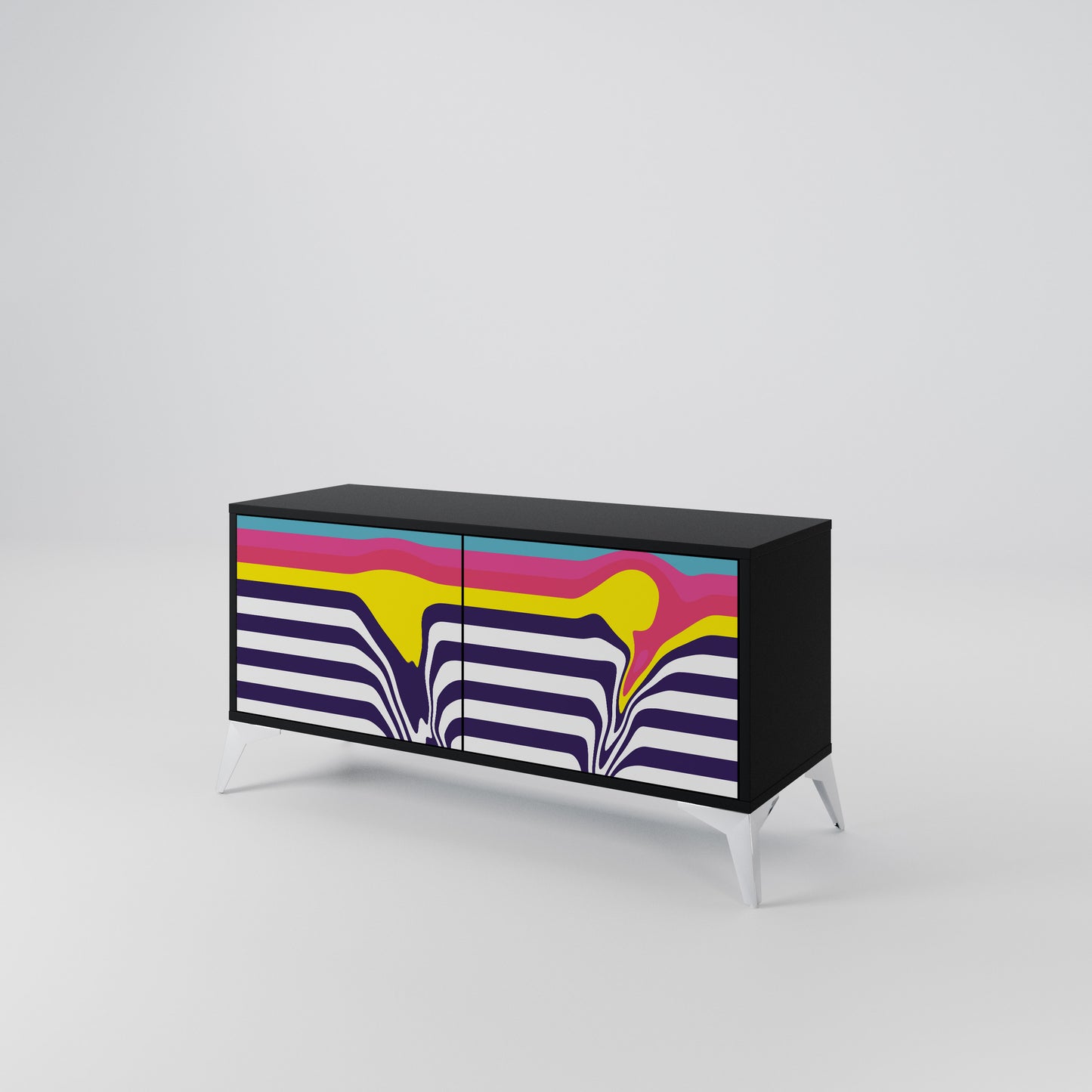 COLORFUL DIVERSION Compact 2-Door TV Cabinet