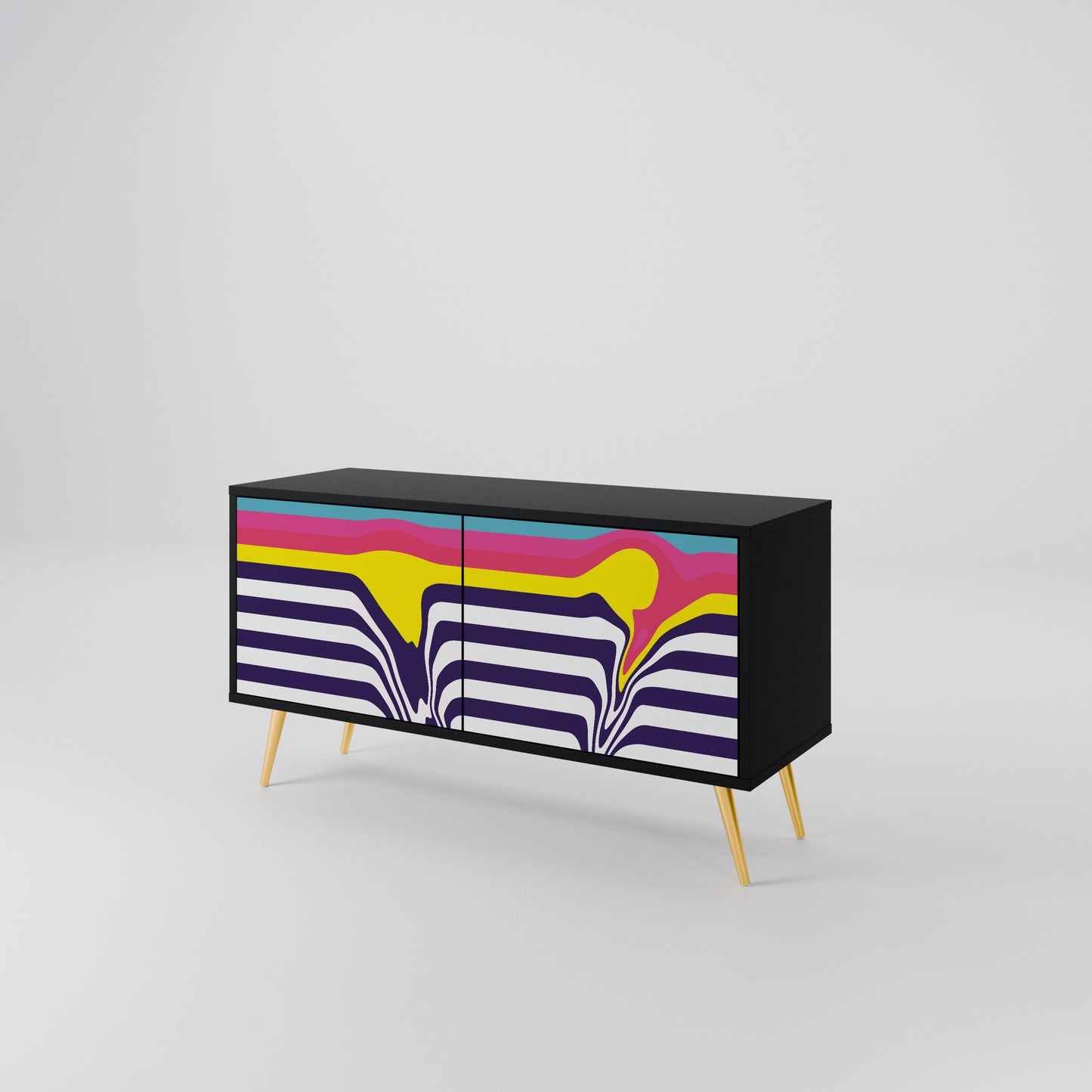 COLORFUL DIVERSION Compact 2-Door TV Cabinet