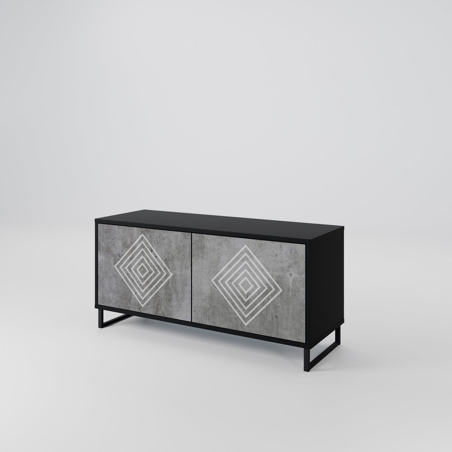 POLYGONAL ARTISTRY Compact 2-Door TV Cabinet