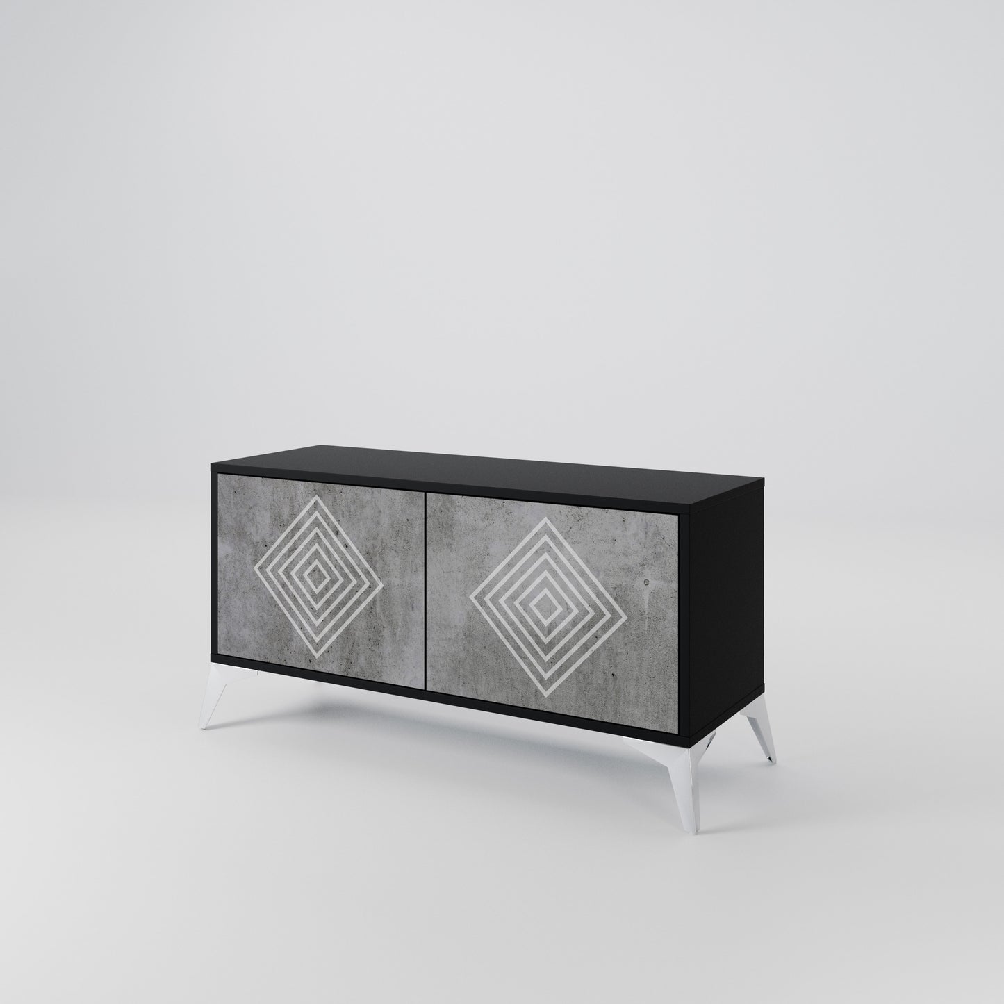 POLYGONAL ARTISTRY Compact 2-Door TV Cabinet