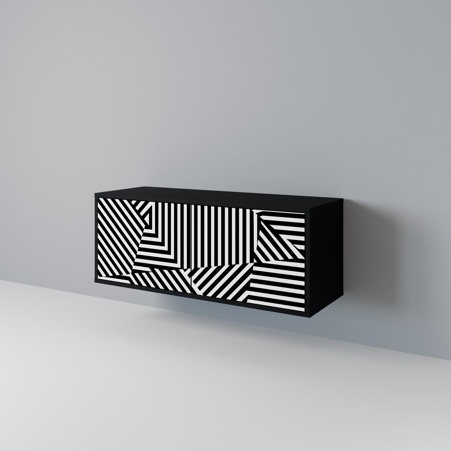 ILLUSIONARY LATTICE Compact 2-Door TV Cabinet