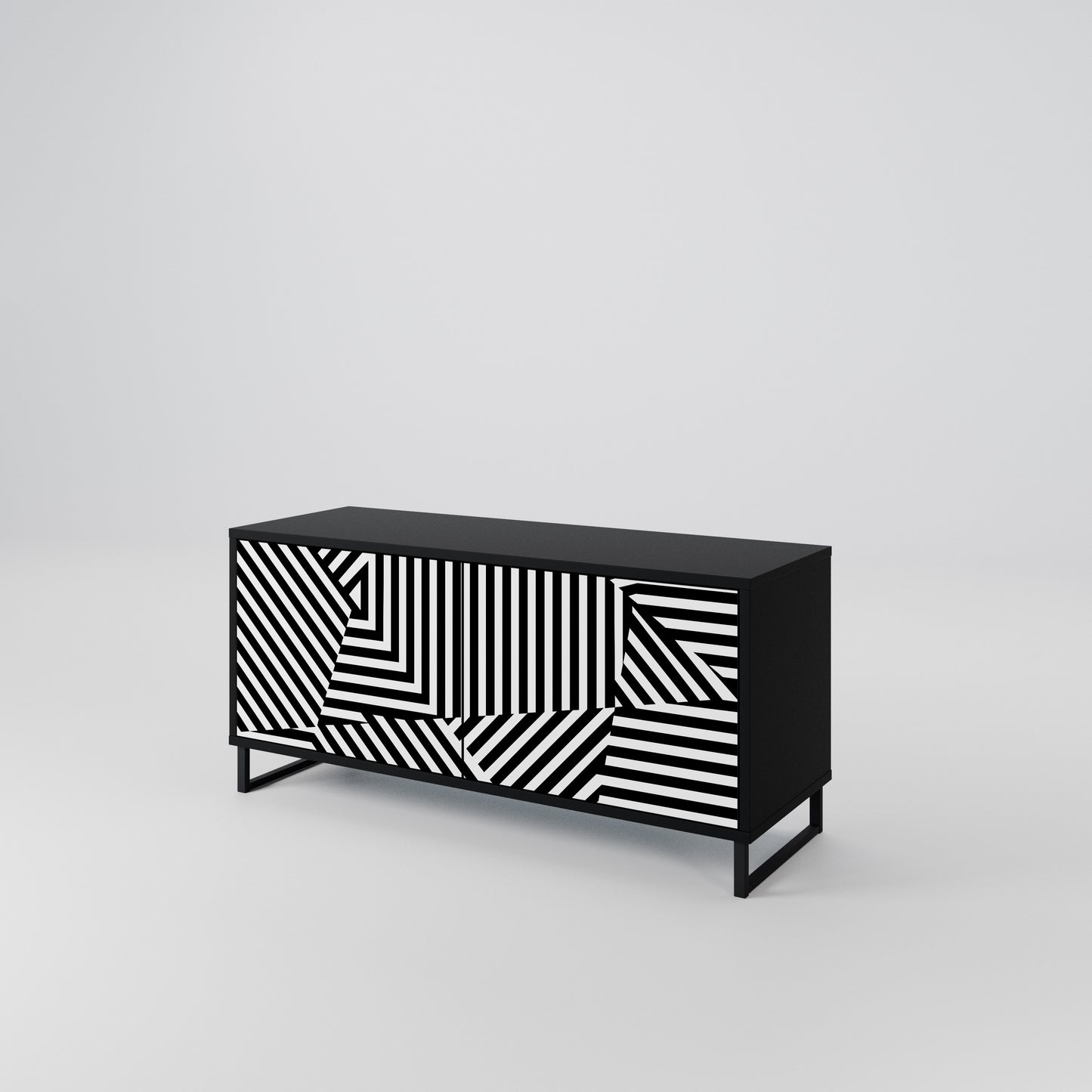 ILLUSIONARY LATTICE Compact 2-Door TV Cabinet