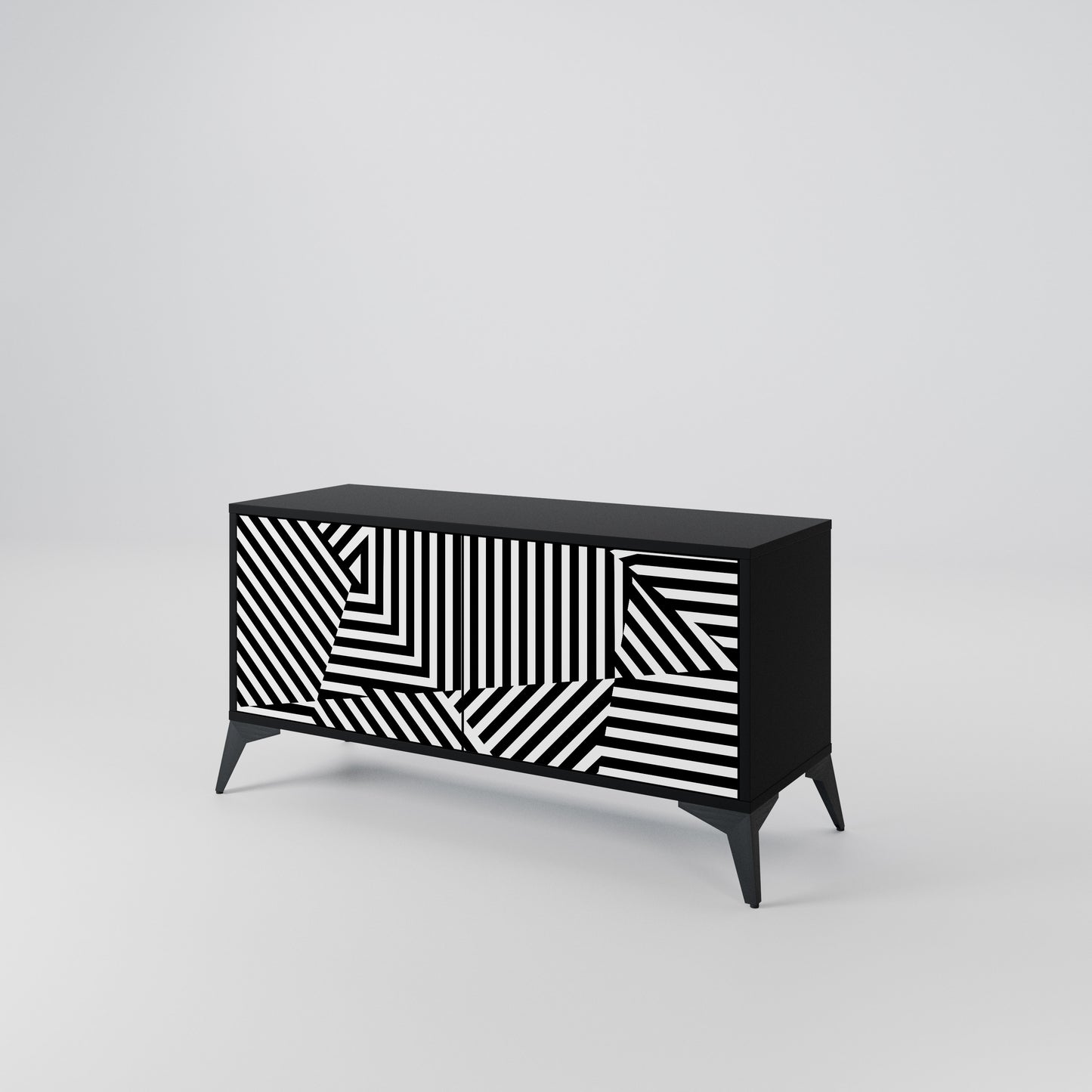 ILLUSIONARY LATTICE Compact 2-Door TV Cabinet