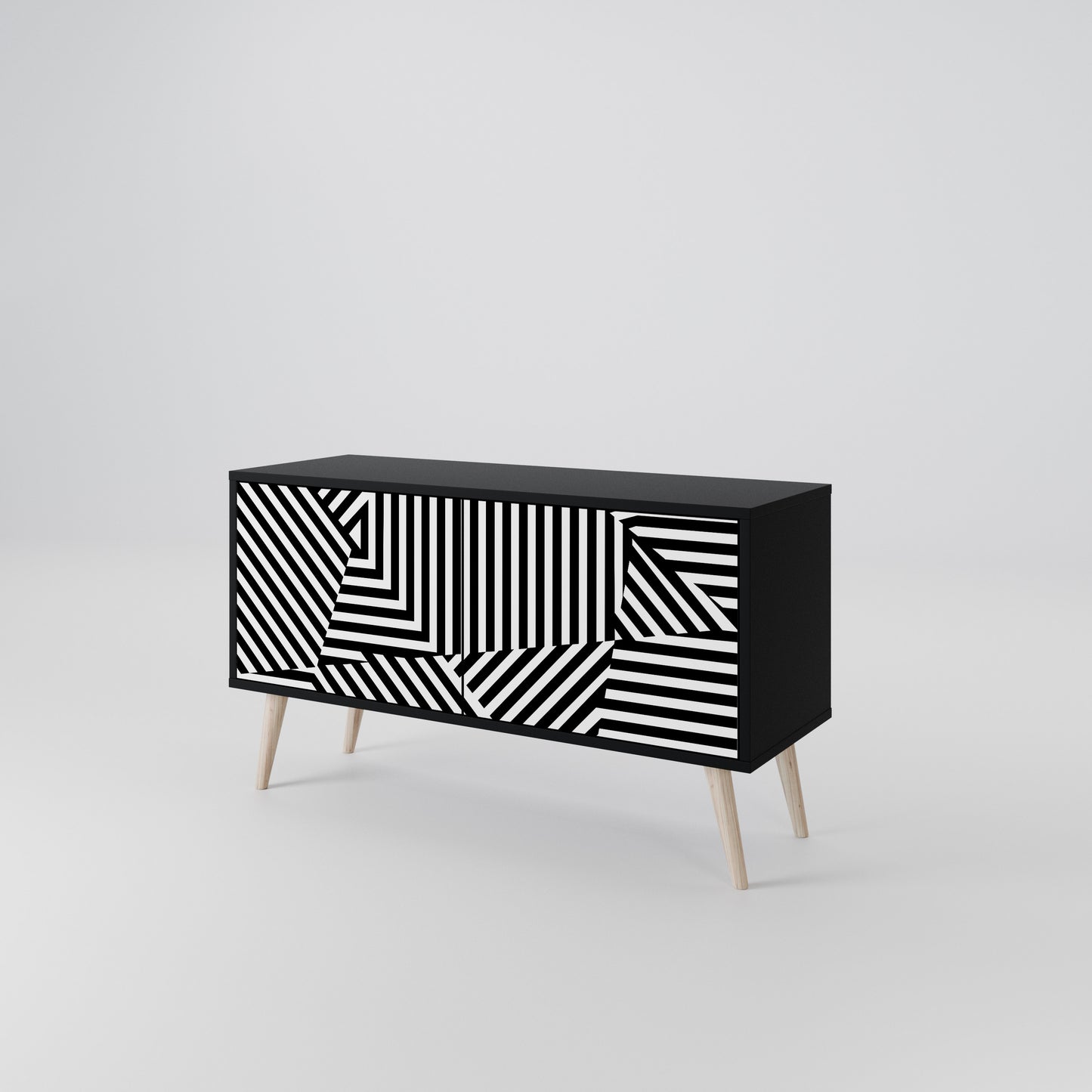 ILLUSIONARY LATTICE Compact 2-Door TV Cabinet
