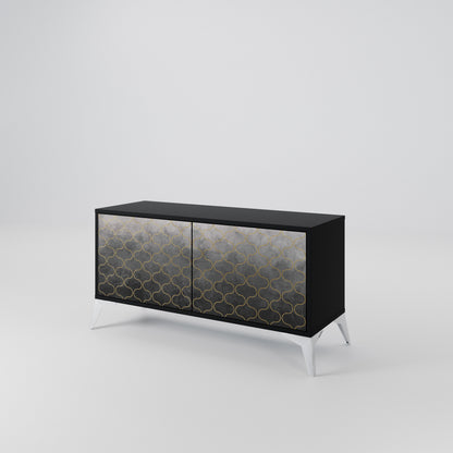 TESSELATED GRAYISH Compact 2-Door TV Cabinet
