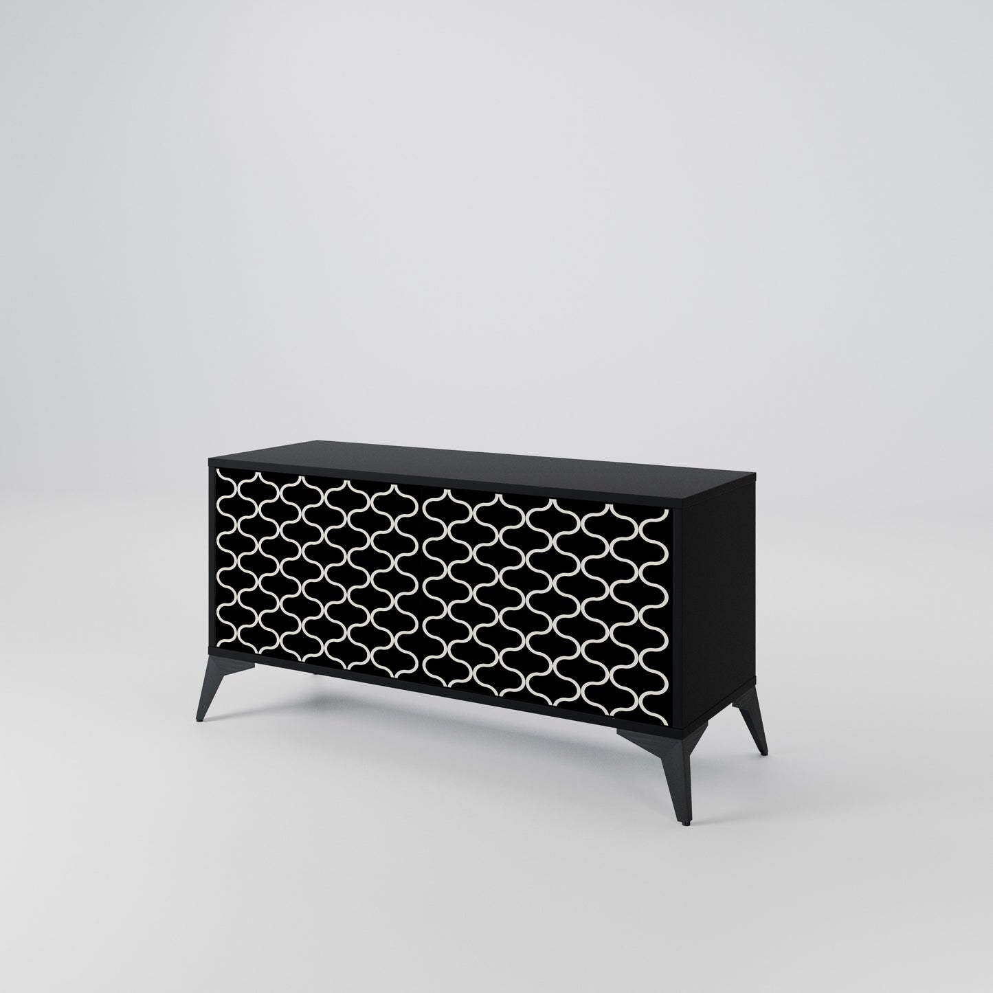 TESSELATED BLACKNESS Compact 2-Door TV Cabinet