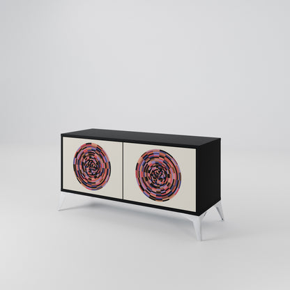 BROWN CIRCLES Mobile TV Compatto a 2 Ante