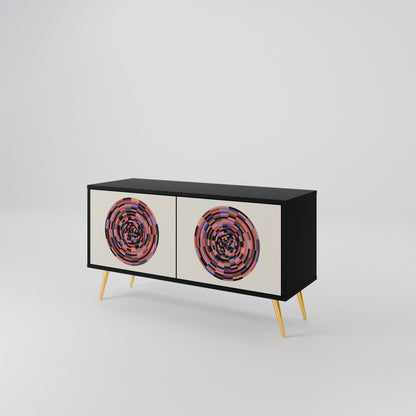BROWN CIRCLES Mobile TV Compatto a 2 Ante
