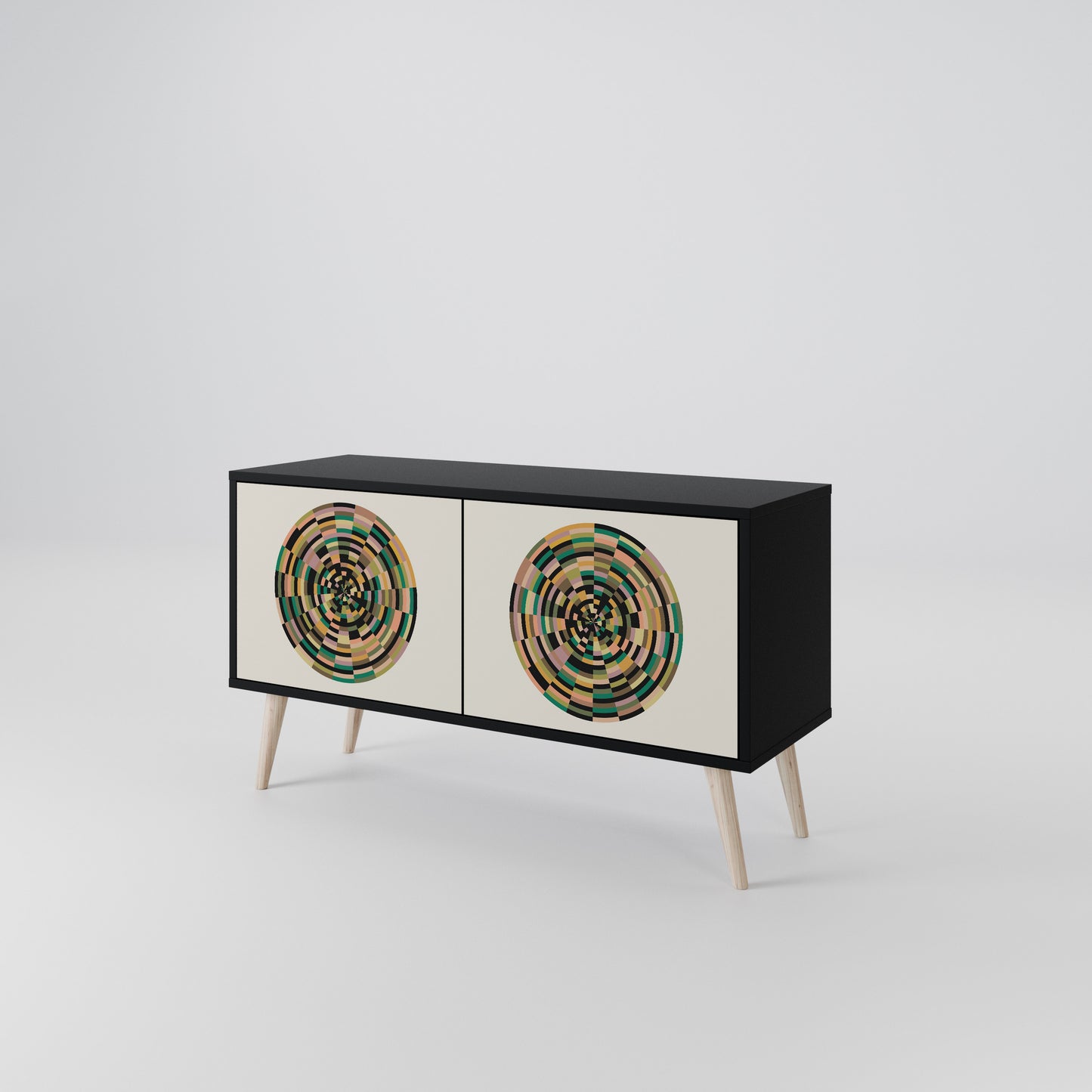 GREEN CIRCLES Compact 2-Door TV Cabinet