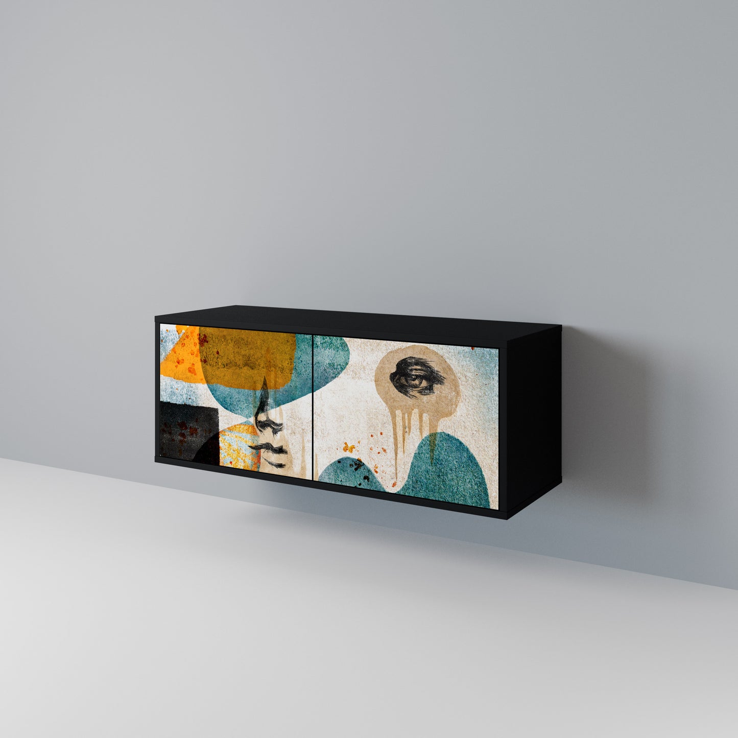 ABSTRACT FACES Mobile TV Compatto a 2 Ante