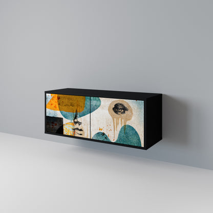 ABSTRACT FACES Mobile TV Compatto a 2 Ante
