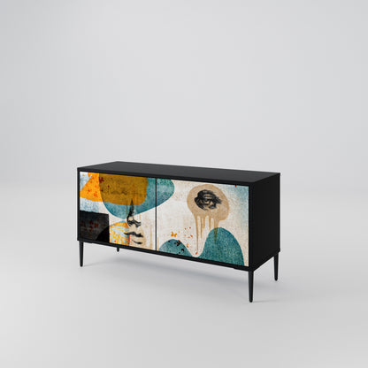 ABSTRACT FACES Mobile TV Compatto a 2 Ante