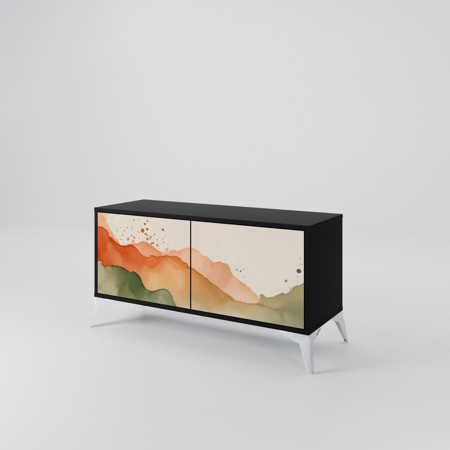 WATERCOLOUR PEAKS Compact 2-Door TV Cabinet