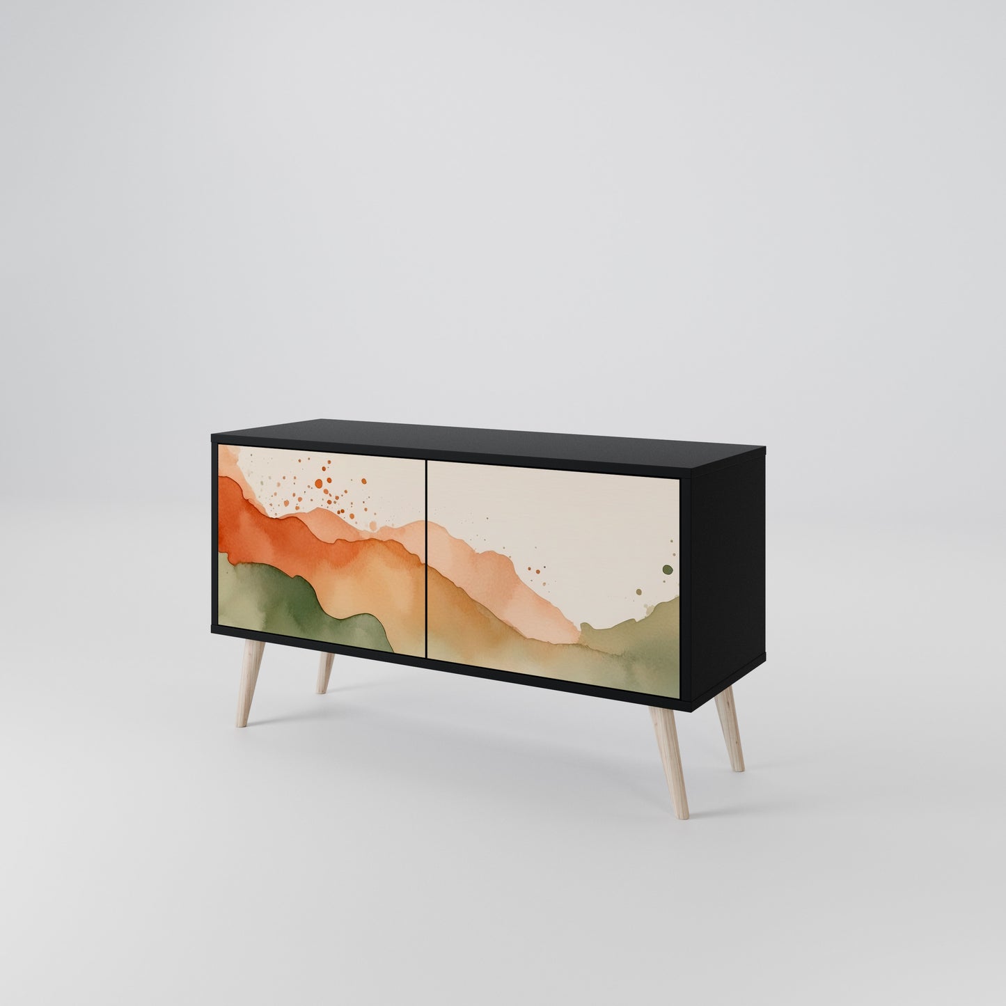 WATERCOLOUR PEAKS Compact 2-Door TV Cabinet