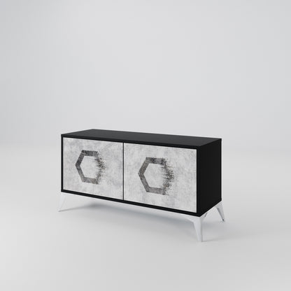 HEXAGONAL FIGURES Mobile TV Compatto a 2 Ante
