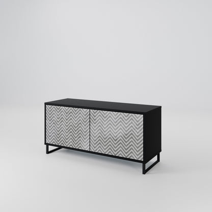 CONCRETE ZIG ZAG Mobile TV Compatto a 2 Ante
