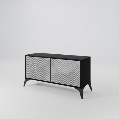 CONCRETE ZIG ZAG Mobile TV Compatto a 2 Ante