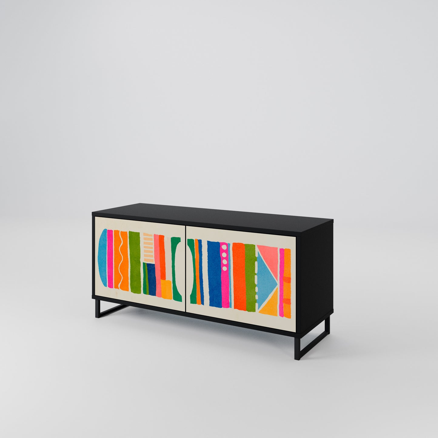 GEOMETRIC SHINE Compact 2-Door TV Cabinet
