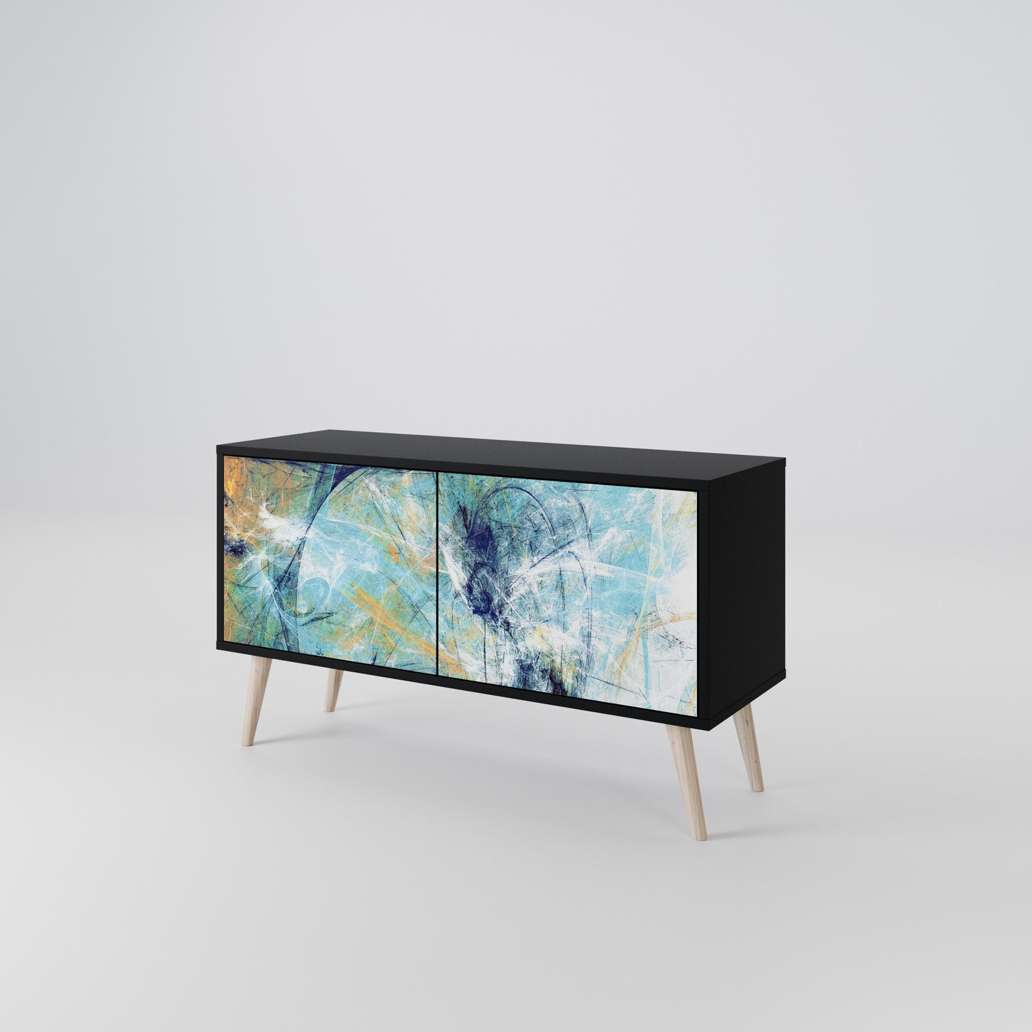 ABSTRACT THOUGHTS Compact 2-Door TV Cabinet