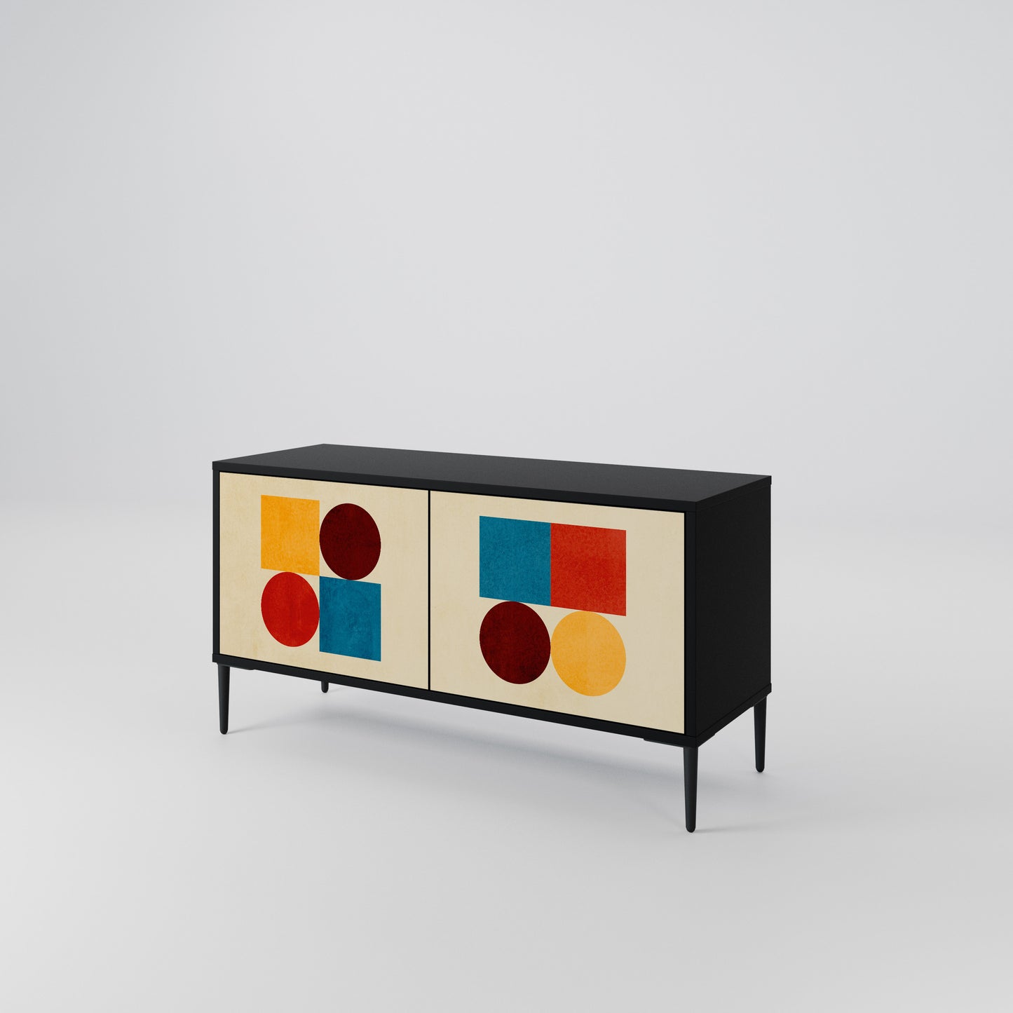 GEOMETRIC PUZZLE Compact 2-Door TV Cabinet