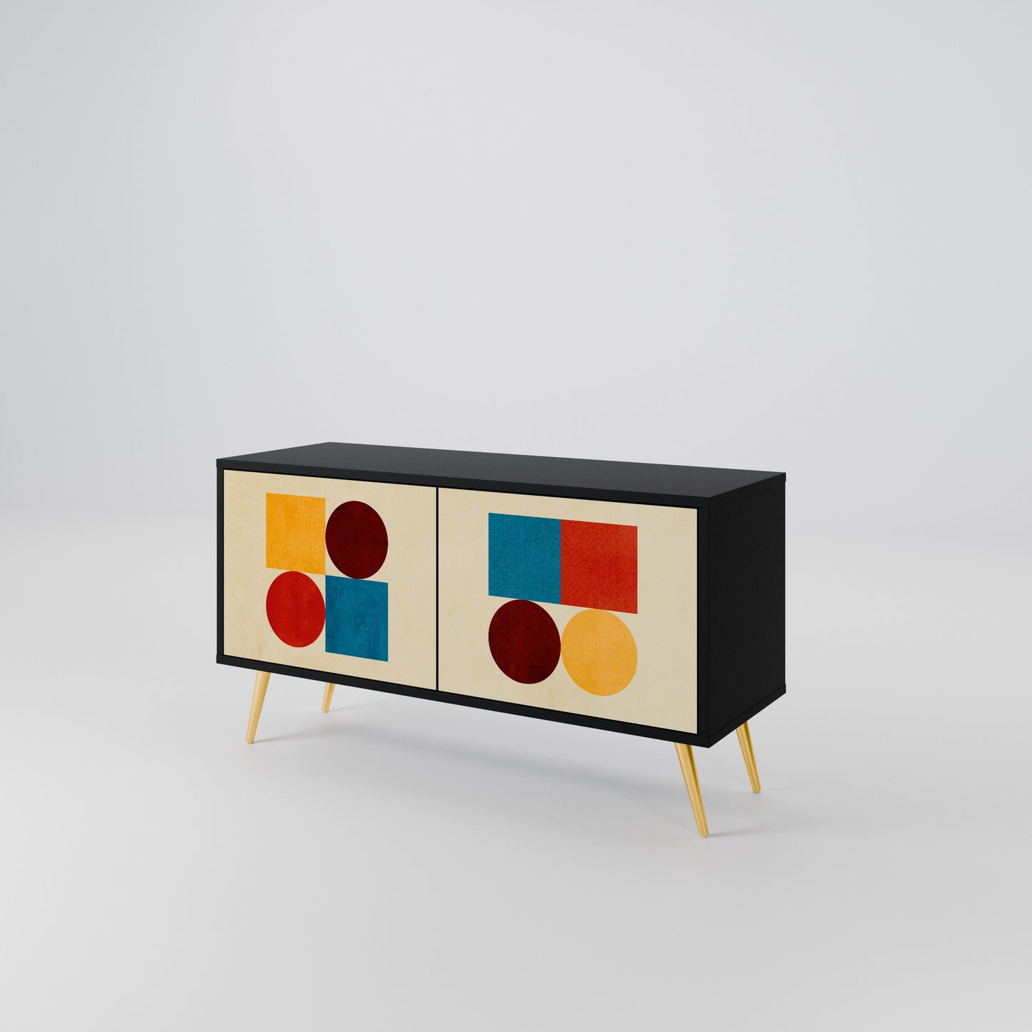 GEOMETRIC PUZZLE Compact 2-Door TV Cabinet