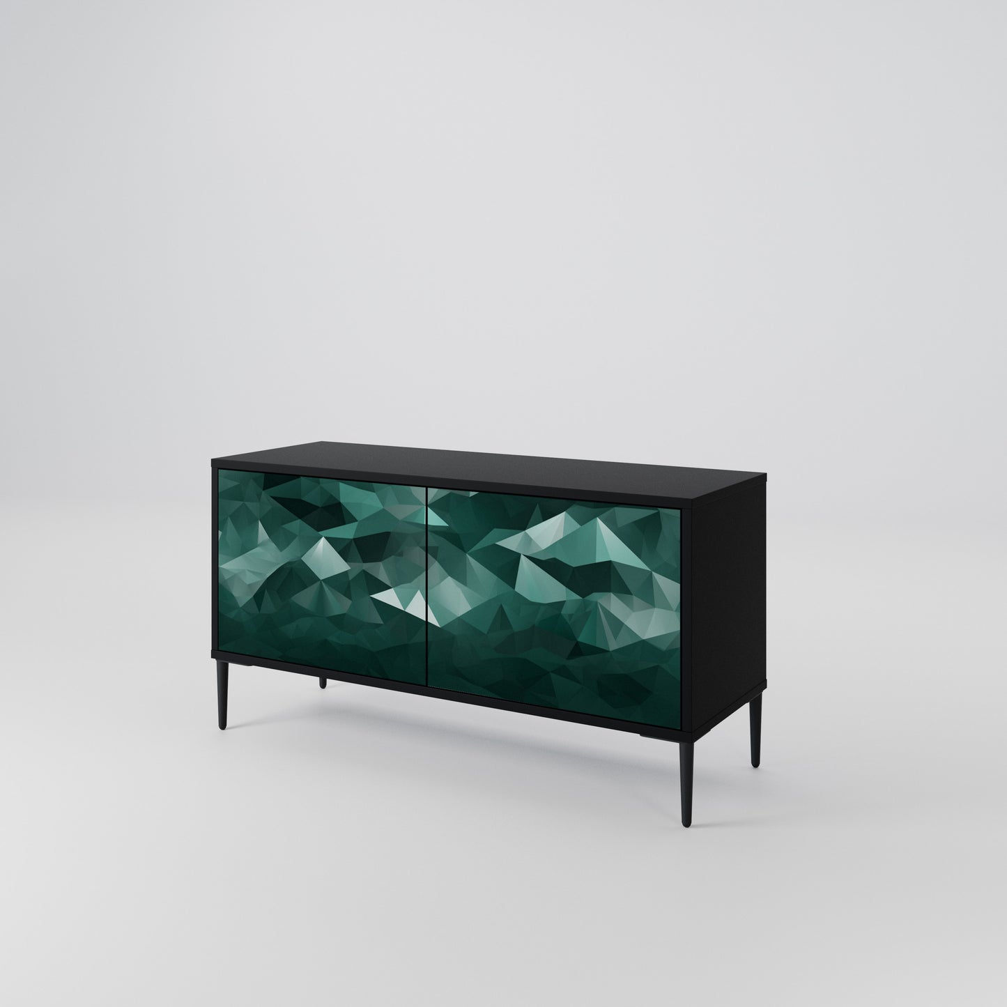 POLYGONAL FLOATING Compact 2-Door TV Cabinet