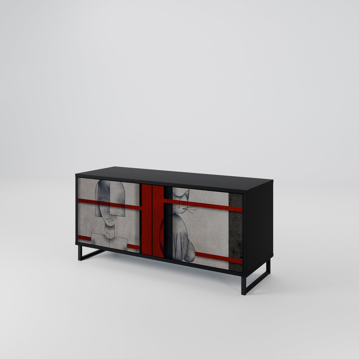 GRAY FIGURES Compact 2-Door TV Cabinet