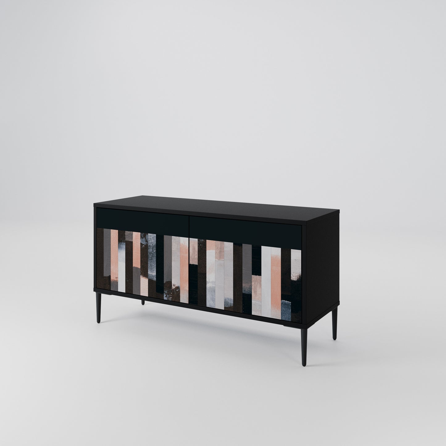 COLLAGE OF RECTANGLES Compact 2-Door TV Cabinet