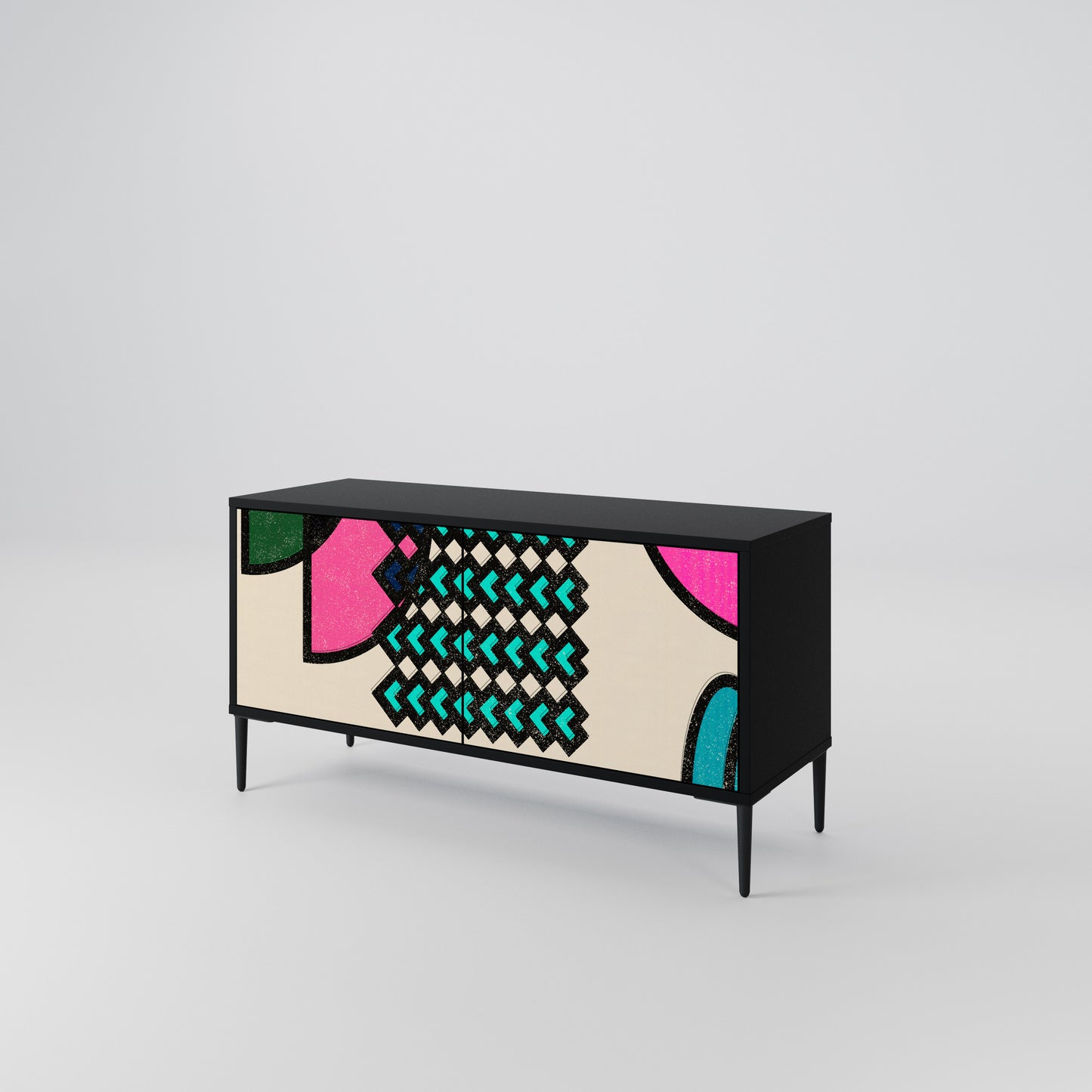 GEOMETRIC RHAPSODY Compact 2-Door TV Cabinet
