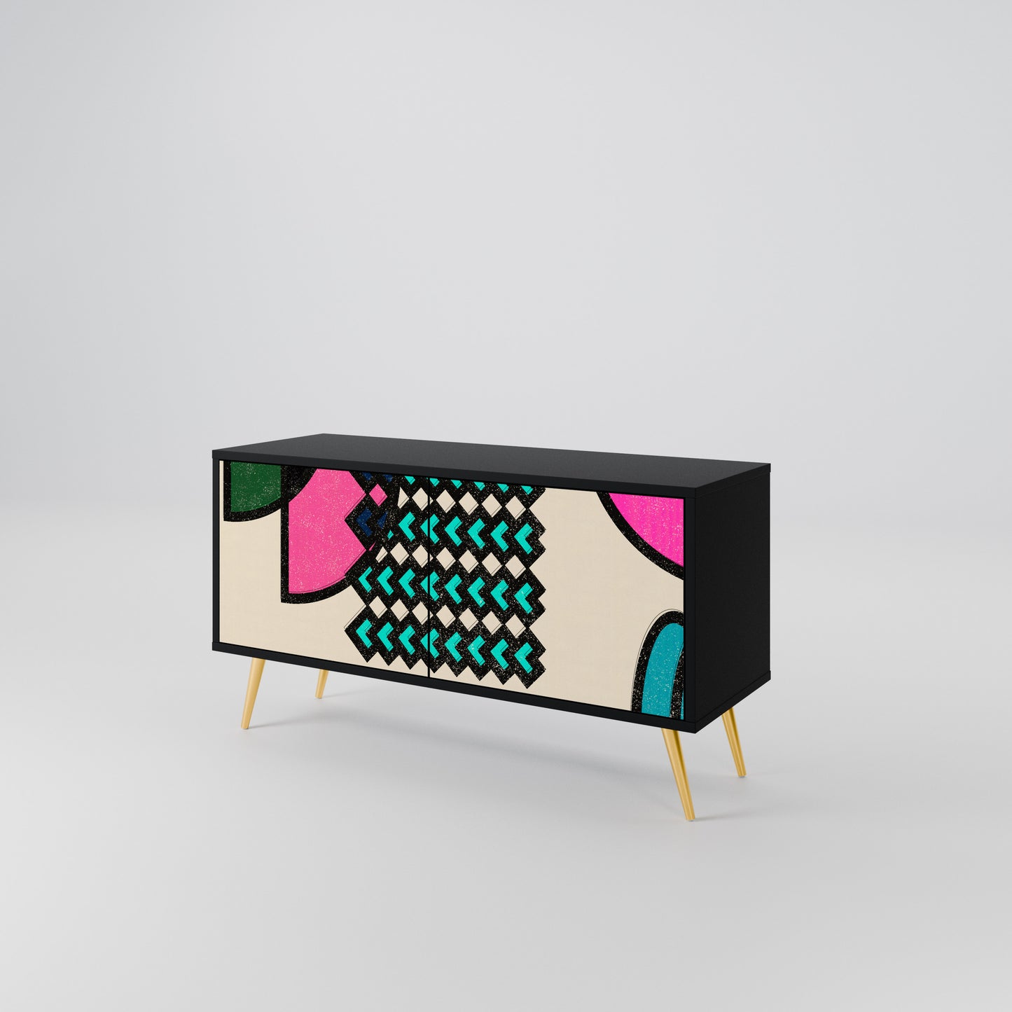 GEOMETRIC RHAPSODY Compact 2-Door TV Cabinet