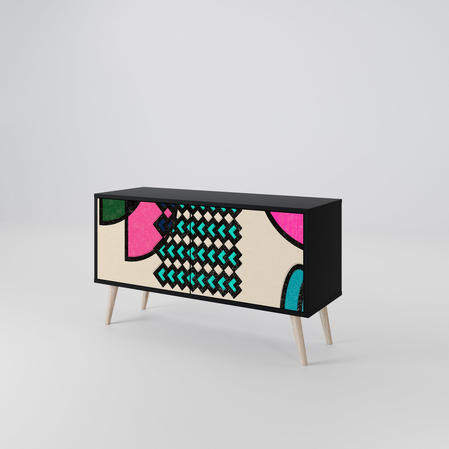 GEOMETRIC RHAPSODY Compact 2-Door TV Cabinet