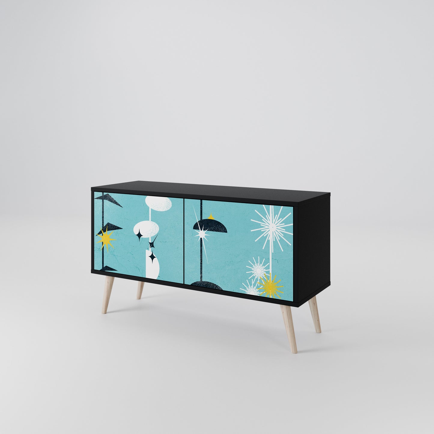 PATHS TO HAPPINESS Compact 2-Door TV Cabinet