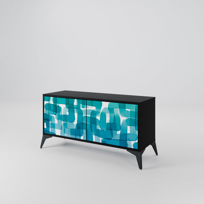 TURQUOISE RECTANGLES Mobile TV Compatto a 2 Ante
