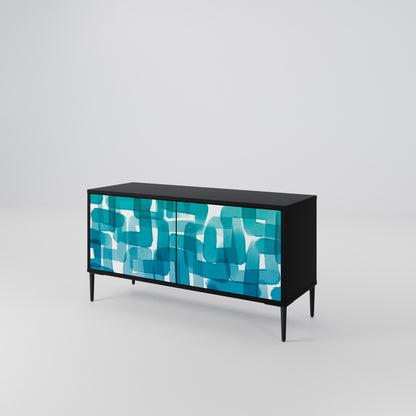 TURQUOISE RECTANGLES Mobile TV Compatto a 2 Ante