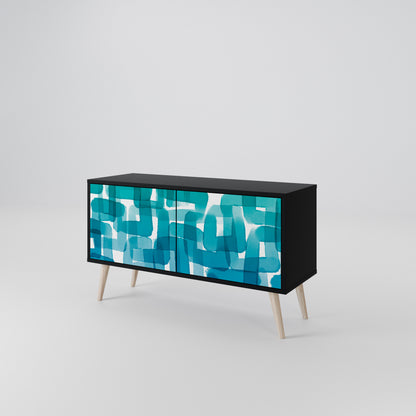 TURQUOISE RECTANGLES Mobile TV Compatto a 2 Ante