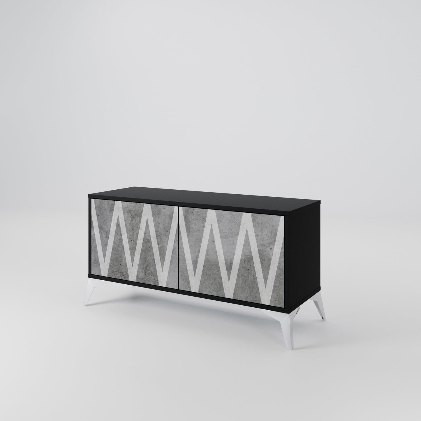 SOLID ZIG ZAG Compact 2-Door TV Cabinet