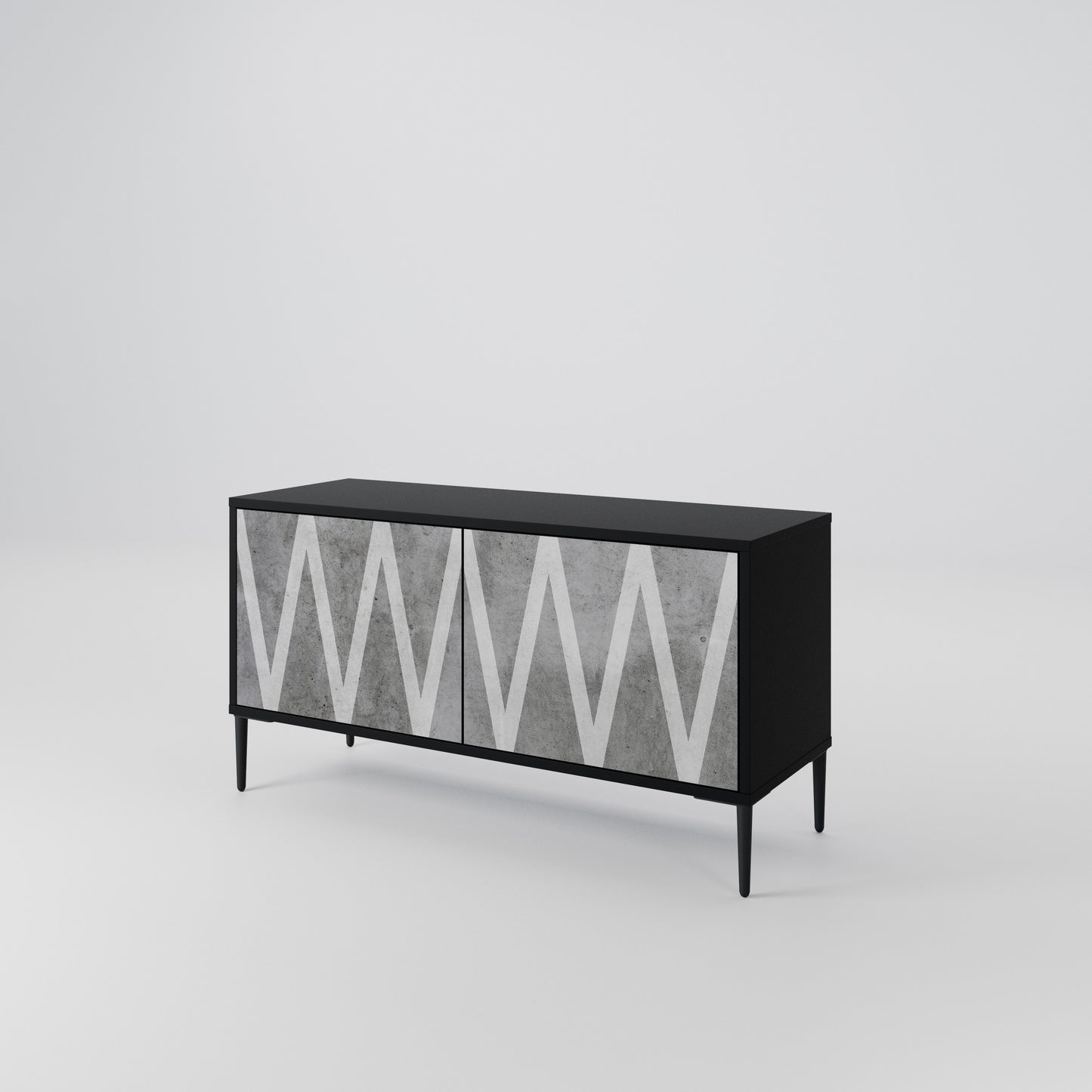 SOLID ZIG ZAG Compact 2-Door TV Cabinet