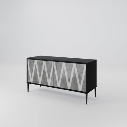 SOLID ZIG ZAG Compact 2-Door TV Cabinet
