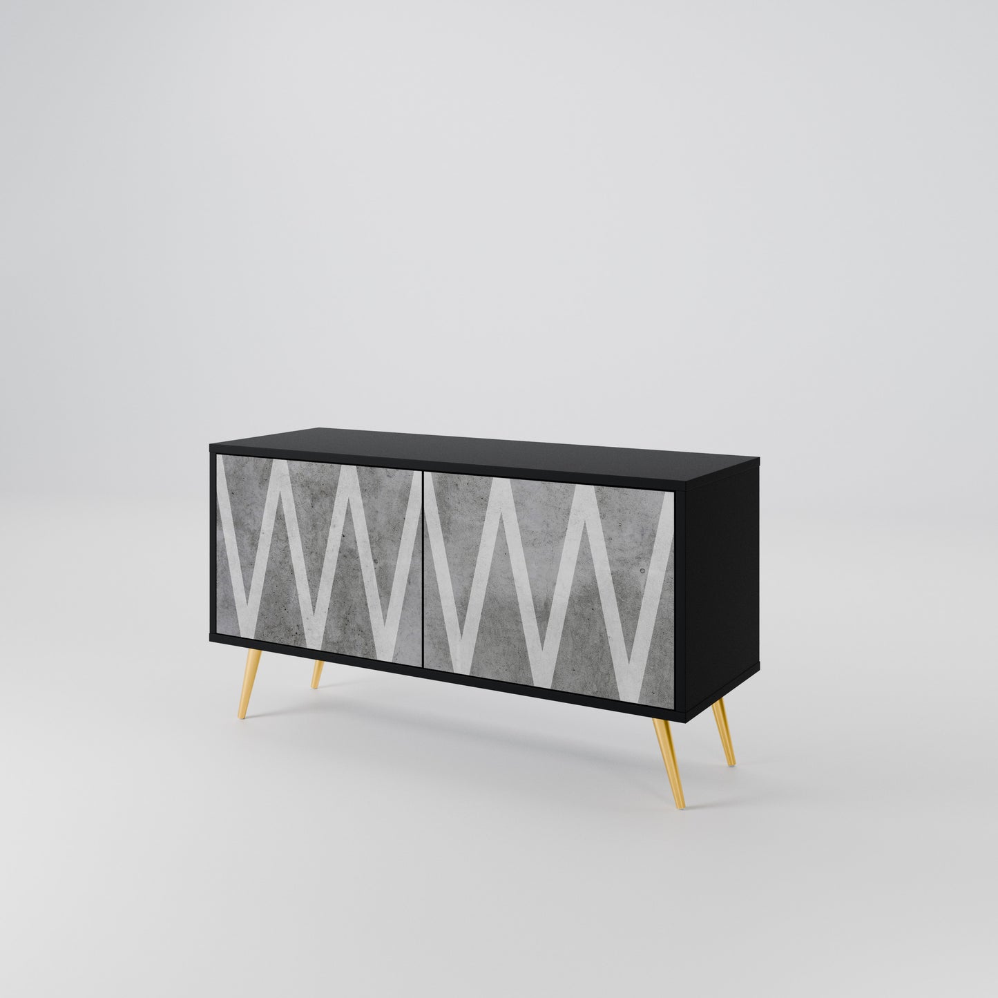 SOLID ZIG ZAG Compact 2-Door TV Cabinet