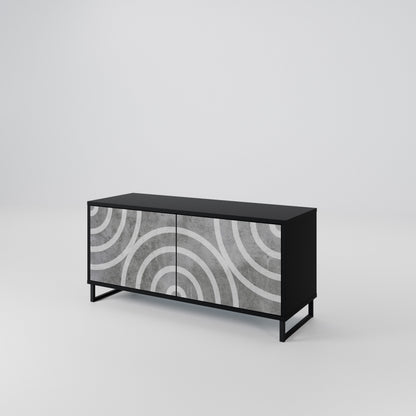 CIRCLE CONCRETE Mobile TV Compatto a 2 Ante