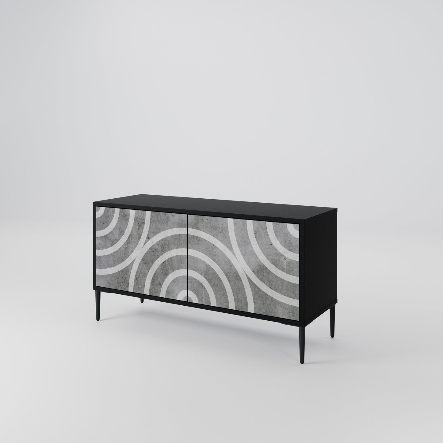 CIRCLE CONCRETE Mobile TV Compatto a 2 Ante