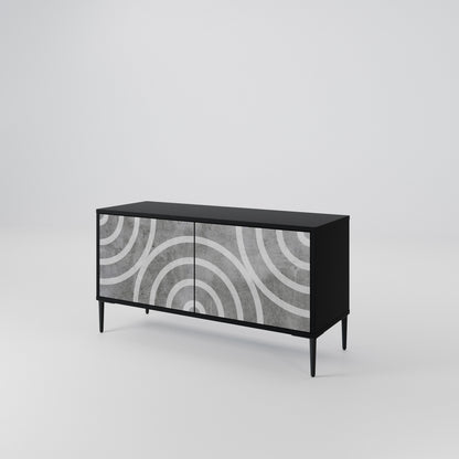 CIRCLE CONCRETE Mobile TV Compatto a 2 Ante