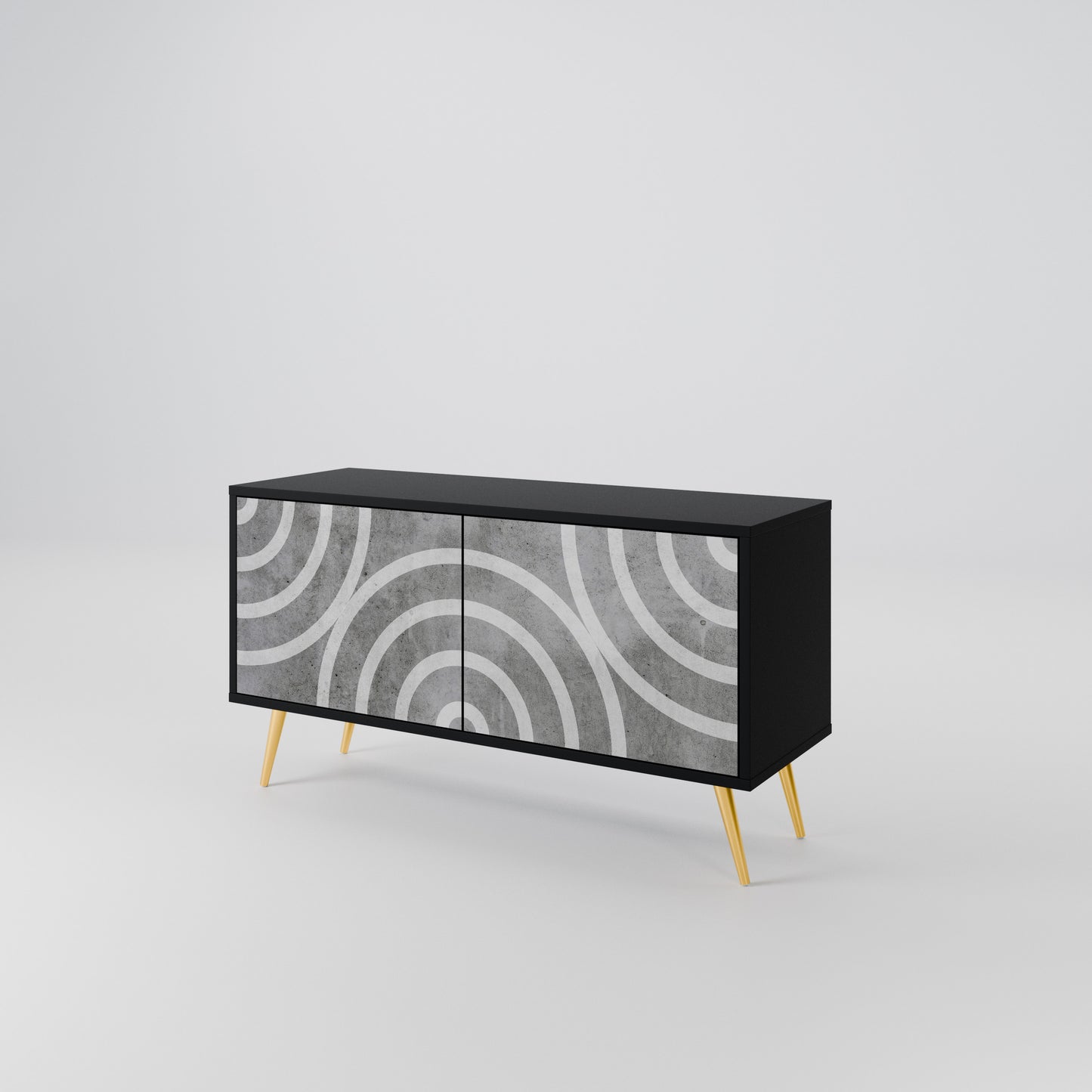 CIRCLE CONCRETE Mobile TV Compatto a 2 Ante