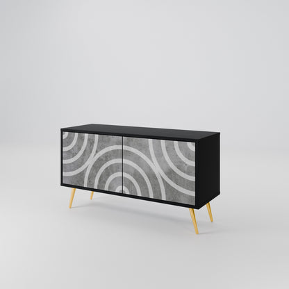 CIRCLE CONCRETE Mobile TV Compatto a 2 Ante
