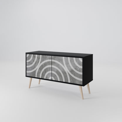 CIRCLE CONCRETE Mobile TV Compatto a 2 Ante