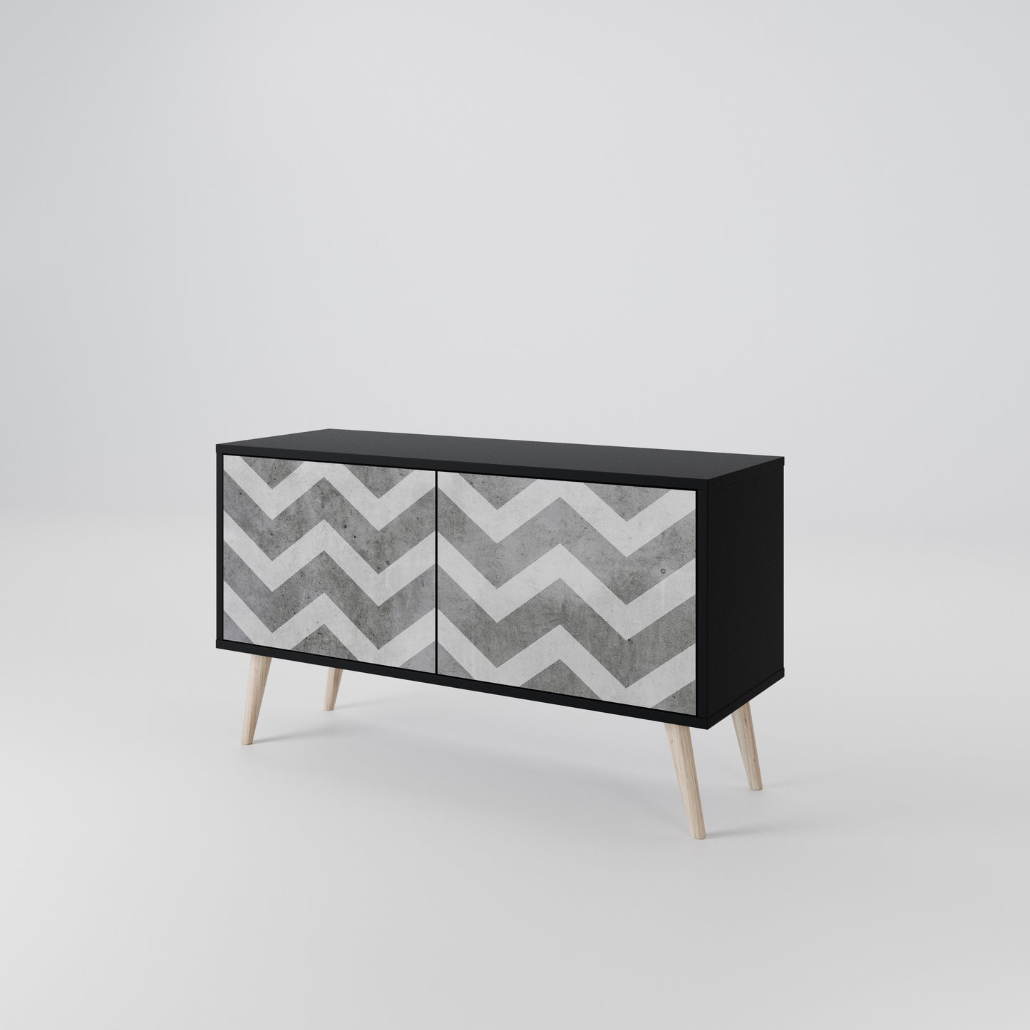 TOUGH ZIG ZAG Compact 2-Door TV Cabinet