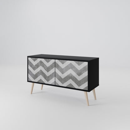 TOUGH ZIG ZAG Compact 2-Door TV Cabinet