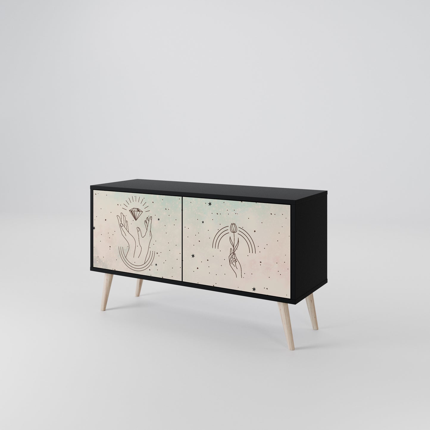 DELICATE BEAUTY Compact 2-Door TV Cabinet
