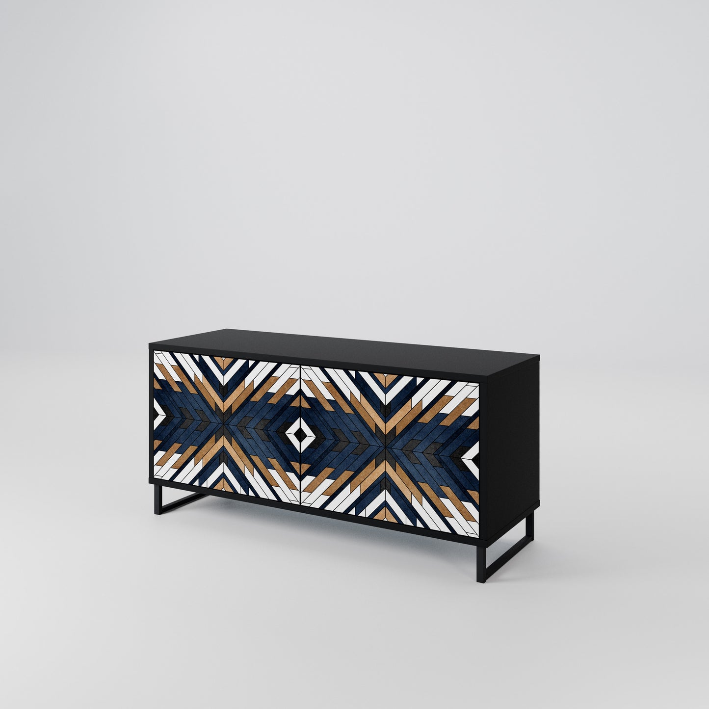 ARTFUL GEOMETRY Mobile TV Compatto a 2 Ante